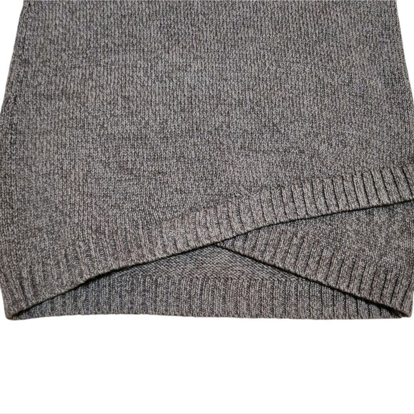 Tahari Sweater Hat Set Girls L Gray Cotton Blend Knit Red Heart Faux Fur Pom - Picture 4 of 8